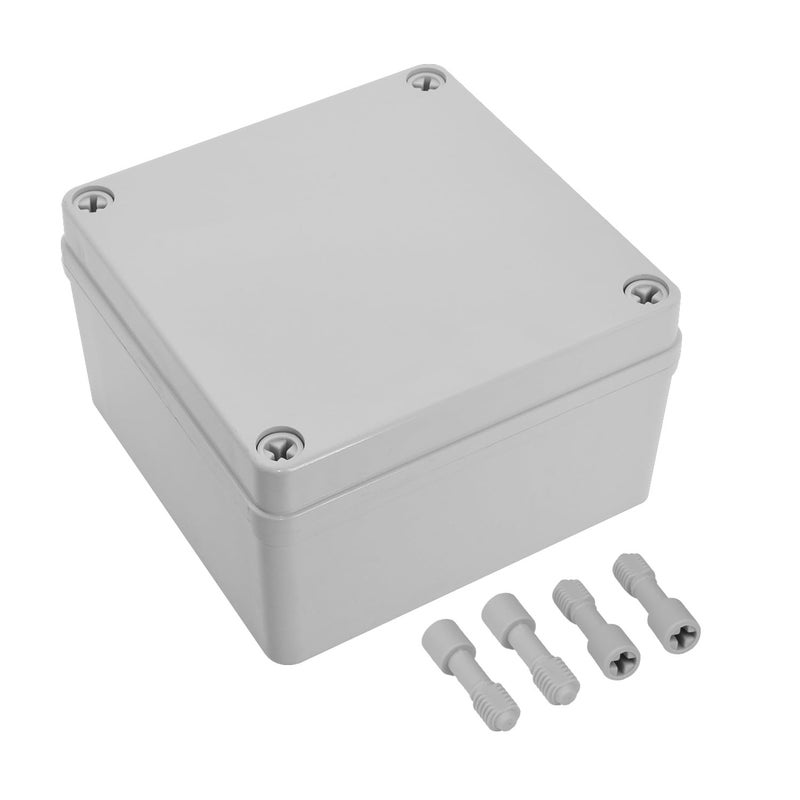 LeMotech Junction Box IP67 Waterproof Dustproof ABS Plastic Project Box for Electrical Outdoor Enclosure Gray 4.9 x 4.9 x 3 inch (125 x 125 x 75 mm) - Image 1